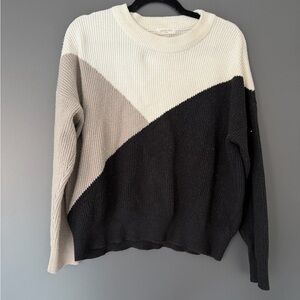 Sophie Rue Tri-Tone Sweater - Black, Gray, Cream